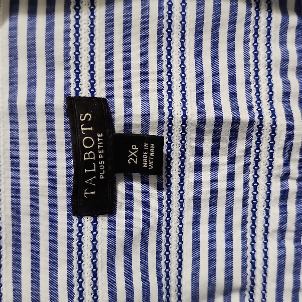Talbots 2Xp textured stripes shirt - Picture 3 of 4